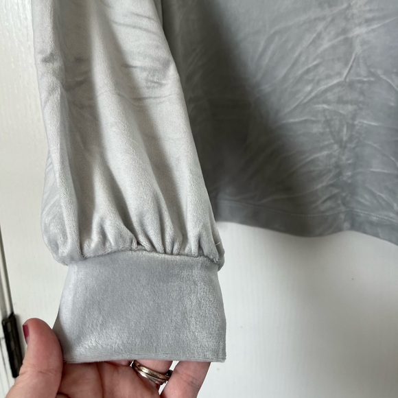 LOFT Light Blue Velvet Puffed Sleeve Top, XXL - Picture 4 of 6